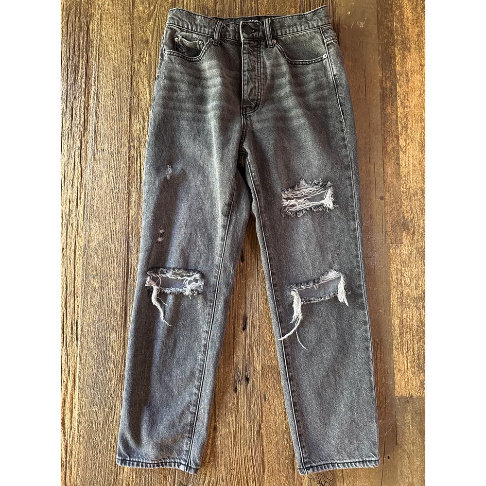 BDG Urban Outfitters Slim Straight Jeans 27 Black Distressed High Rise
